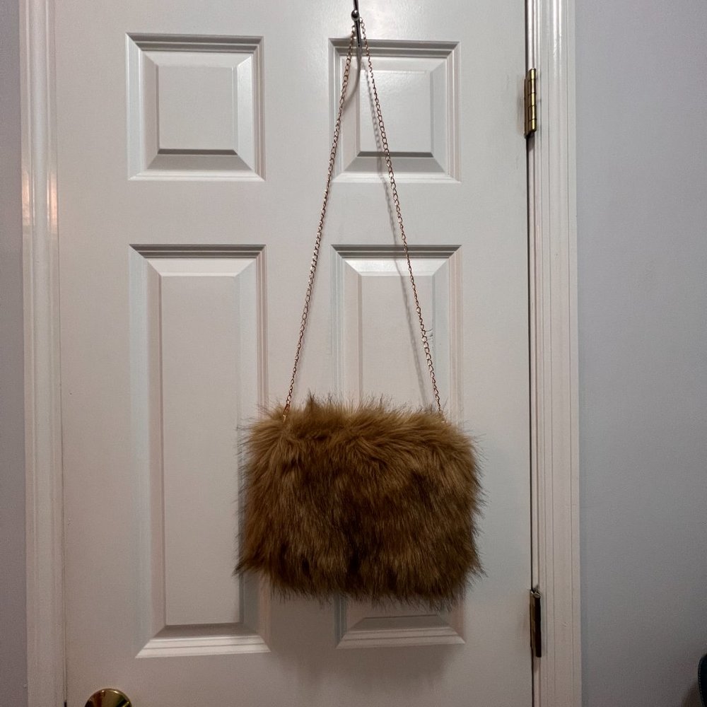 C.C faux fur purse